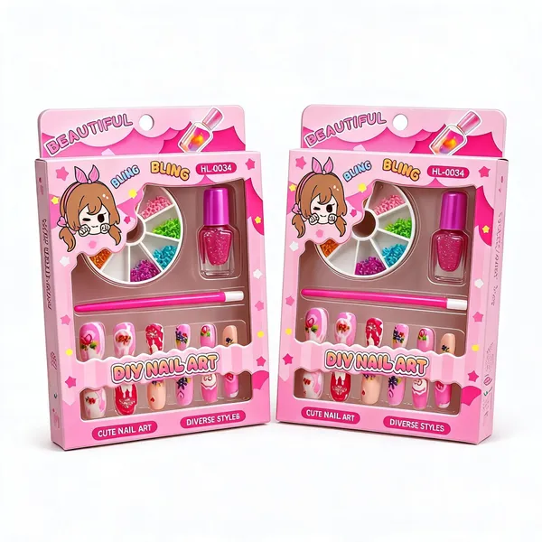 Famnest_Joybox_DIY_Nail_Art_Kit_for_Girls_â€“_Kids_Press-On_Nails_Set_with_Glitter_Nail_Polish,_Nail_Decorations_Wheel,_Nail_Art_Applicator_Tool,_Cute_Princess_Nail_Design_Toy_Gift_for_Girls_Age_5-12_Years_-_Pack_of_2