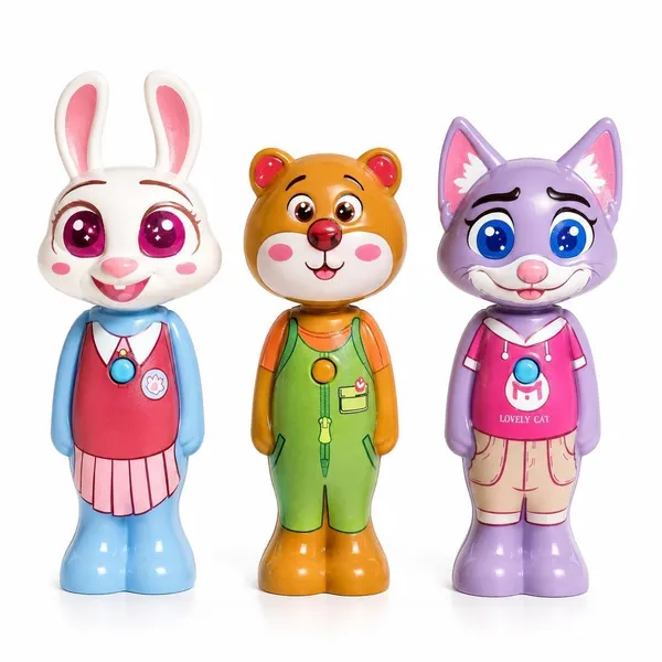 FAMNEST_JOYBOX_Kids_Cartoon_Character_Toothbrush,_Set_of_3_|_Soft_Bristles_with_Cute_Animal_Protective_Cap_|_Travel_Friendly_Daily_Oral_Care_for_Boys_and_Girls,_(1PCs_Mario,_Green_Color)
