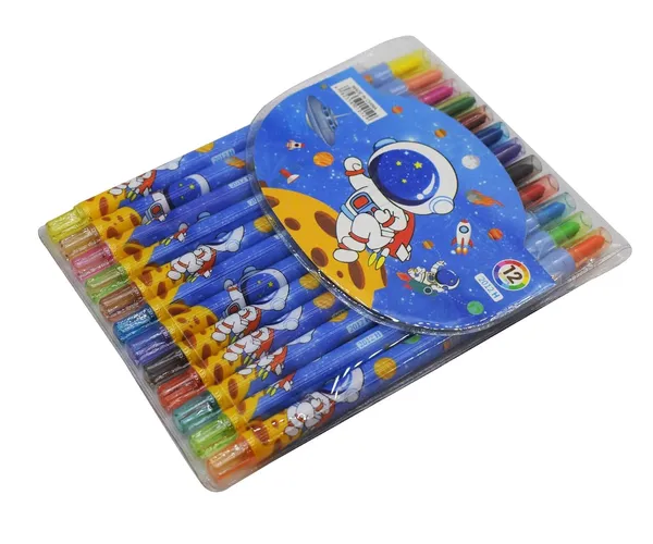 FAMNEST_JOYBOX_Space_Explorer_Coloring_Book_&_12_Rolling_Crayons_Set_for_Kids_Ages_4-8_|_Large_28x22cm_Art_Activity_Party_Favors_for_Boys_and_Girls_|_Children's_Drawing_Book_and_Crayons