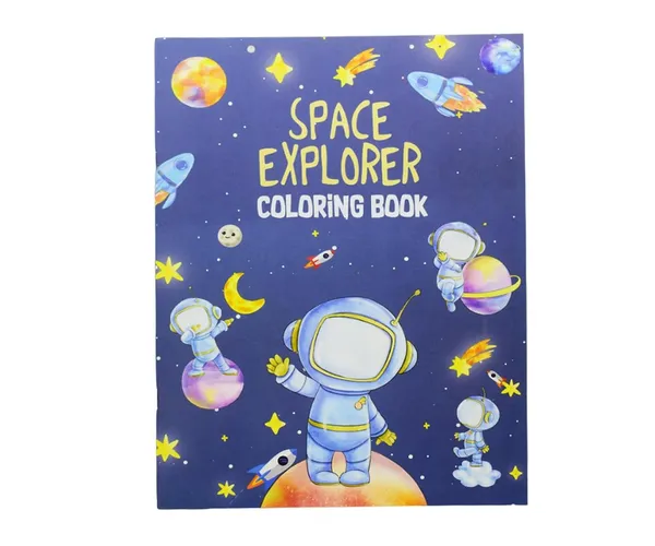 FAMNEST_JOYBOX_Space_Explorer_Coloring_Book_&_12_Rolling_Crayons_Set_for_Kids_Ages_4-8_|_Large_28x22cm_Art_Activity_Party_Favors_for_Boys_and_Girls_|_Children's_Drawing_Book_and_Crayons