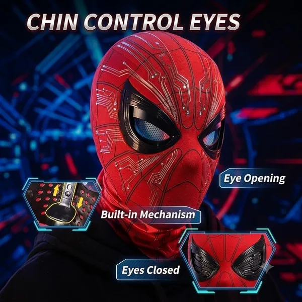 FAMNEST_JOYBOX_Superhero_Mask_with_Remote_Control_Ring_for_Kids_|_3D_Cosplay_Costume,_360_Full_Face_Cover,_Breathable_Dress_Up_Mask_for_Halloween_Party_|_Blink_Eye_Effect,_USB_Rechargeable