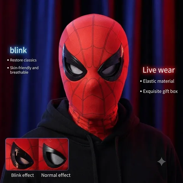 FAMNEST_JOYBOX_Superhero_Mask_with_Remote_Control_Ring_for_Kids_|_3D_Cosplay_Costume,_360_Full_Face_Cover,_Breathable_Dress_Up_Mask_for_Halloween_Party_|_Blink_Eye_Effect,_USB_Rechargeable