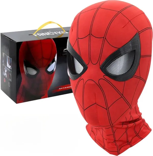 FAMNEST_JOYBOX_Superhero_Mask_with_Moving_Eyes_for_Kids_|_3D_Cosplay_Costume_360,_Full_Face_Cover_Breathable_Dress_Up_Mask_for_Halloween_Party,_Role_Play_|_Jaw-Controlled_Blink,_Reflective_Lenses