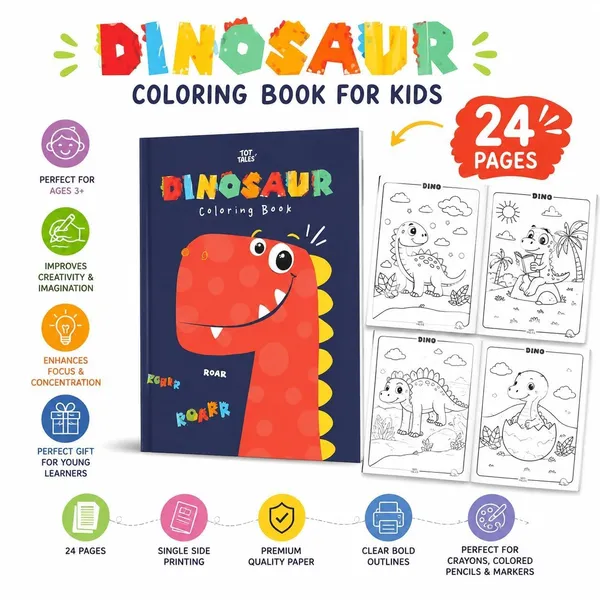 FAMNEST_JOYBOX_4_Pack_Coloring_Books_for_Kids_Ages_4-8_|_24_Pages_Unicorn_Mermaid_Space_Dinosaur_Activity_Book_Set_for_Boys_&_Girls|_Drawing_Book_for_Toddlers_(Mix_of_4_Books)