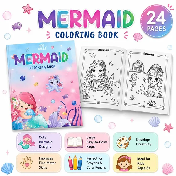 FAMNEST_JOYBOX_4_Pack_Coloring_Books_for_Kids_Ages_4-8_|_24_Pages_Unicorn_Mermaid_Space_Dinosaur_Activity_Book_Set_for_Boys_&_Girls|_Drawing_Book_for_Toddlers_(Mix_of_4_Books)