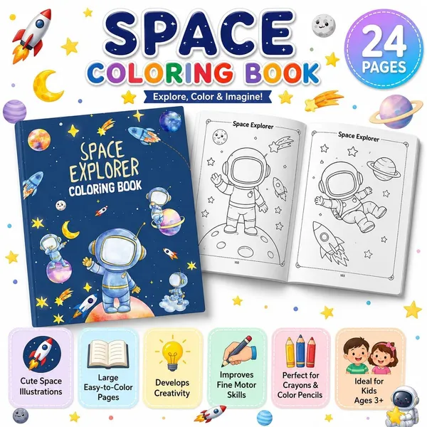 FAMNEST_JOYBOX_4_Pack_Coloring_Books_for_Kids_Ages_4-8_|_24_Pages_Unicorn_Mermaid_Space_Dinosaur_Activity_Book_Set_for_Boys_&_Girls|_Drawing_Book_for_Toddlers_(Mix_of_4_Books)