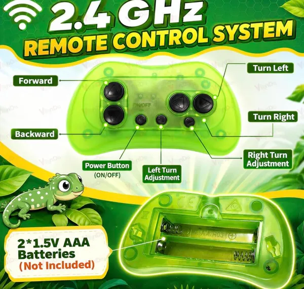 FAMNEST_JOYBOX_Wall_Climbing_Remote_Control_Gecko_Toy_for_Kids,_2.4GHz_RC_Lizard_with_Glowing_LED_Eyes,_Floor_&_Wall_Mode,_Climbs_Walls,_Glass_&_Ceiling,_USB_Rechargeable,_Gift_for_Boys_&_Girls