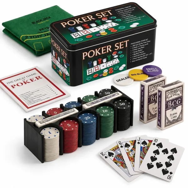 FAMNEST_JOYBOX_200_Pcs_Adult_Casino_Style_Poker_Chips_Set_with_Tin_Case|_2_Decks_of_Cards,_Dealer_Blind_Buttons,_36x24_Playing_Mat,_Texas_Holdem_Game