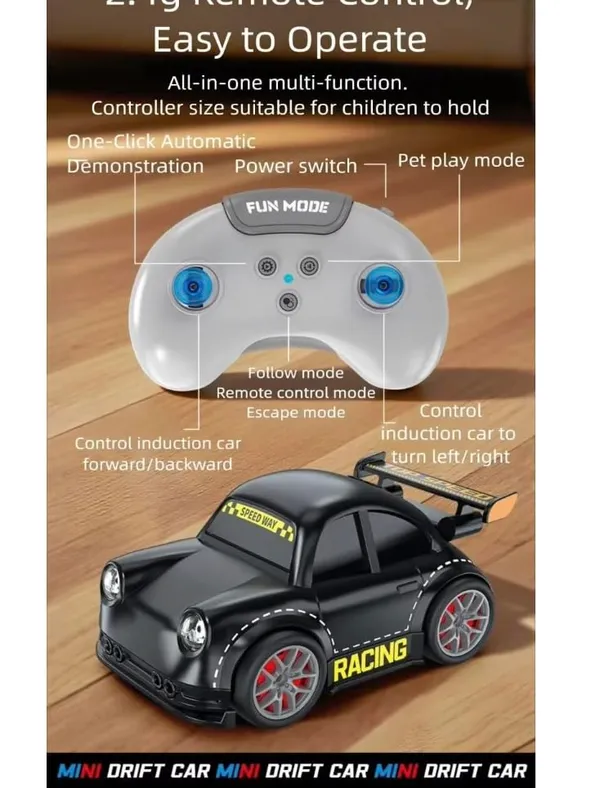 FAMNEST_JOYBOX_Smart_RC_Drift_Car_Toy_for_Kids_–_Mini_Four-Wheel_Drive_Remote_Control_Car_with_Gesture_Induction,_Auto_Follow,_Music_&_Lights_Gift_for_Boys_Girls