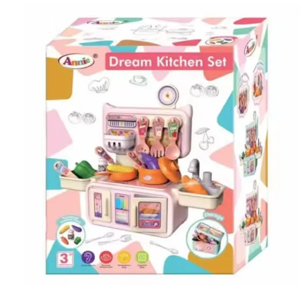 FAMNEST_JOYBOX_Mini_Dream_Kitchen_Set_for_Kids_with_Water_Sink,_Pretend_Play_Mini_Kitchen_Playset_with_Cookware,_Utensils,_Fruits_&_Vegetables,_Toy_Kitchen_for_Girls_&_Boys_3+_Years