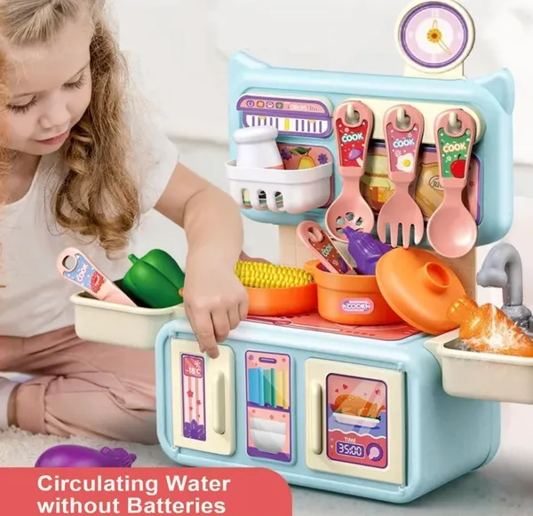FAMNEST_JOYBOX_Mini_Dream_Kitchen_Set_for_Kids_with_Water_Sink,_Pretend_Play_Mini_Kitchen_Playset_with_Cookware,_Utensils,_Fruits_&_Vegetables,_Toy_Kitchen_for_Girls_&_Boys_3+_Years