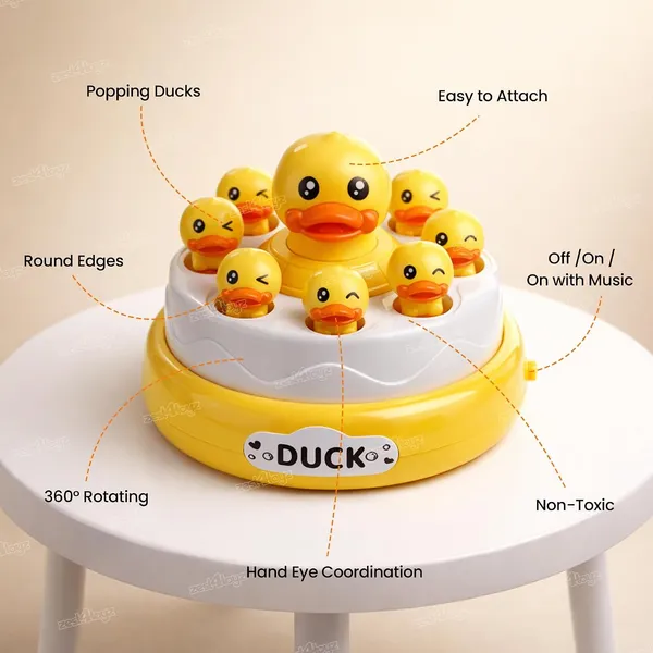 FAMNEST_JOYBOX_Bouncing_Duck_Catch_Game_with_Nets_|_360_Rotating_Interactive_Jumping_Duck_Toy_|_8_Pop_Up_Toys,_Music_Mode,_Board_Game_with_2_Catching_Nets_for_Kids_|_Family_Fun_Educational_Indoor
