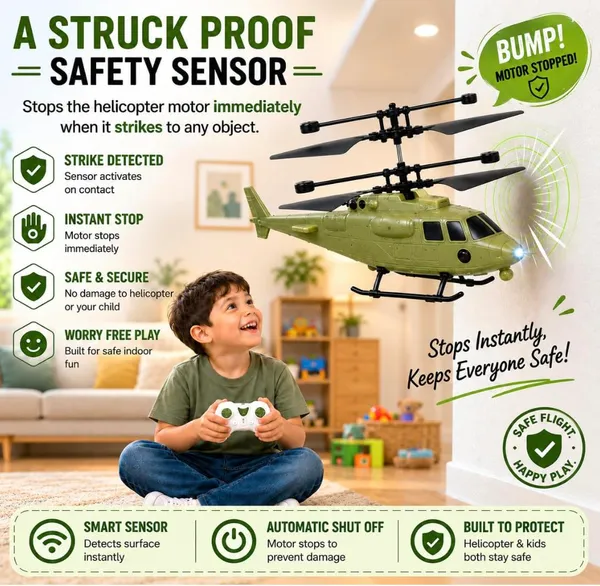 FAMNEST_JOYBOX_Remote_Control_Plastic_Helicopter_Toy_for_Kids_|_Gravity_Sensor_Battery_Chargable_Toy_Helicopter_|_USB_Charging_Infrared_Induction_Flight_|_Pack_of_1_(Army_Green)