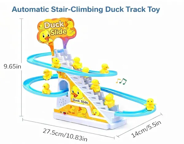 Famnest_Joybox_Automatic_Stair_Climbing_Duck_Slide_Toy_with_Music_&_LED_Lights,_Electric_Roller_Coaster_Track_Set_for_Toddlers_&_Kids,_Boys_Girls_Birthday_Gift