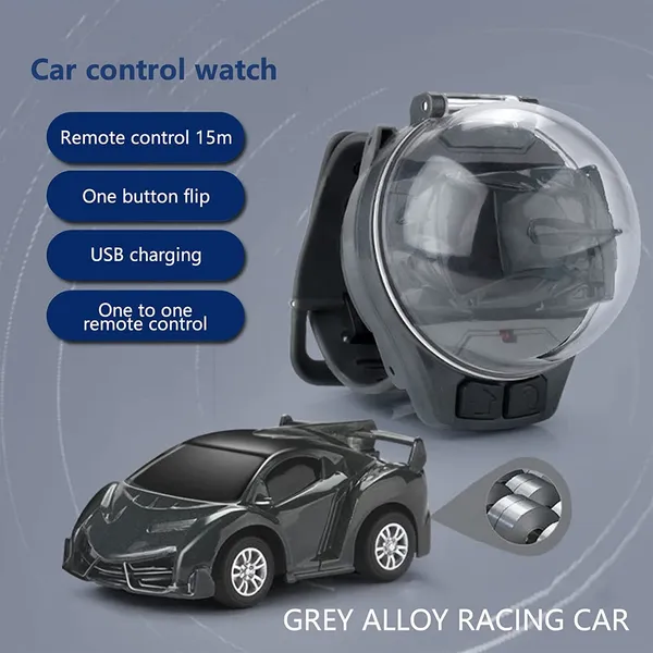 FAMNEST_JOYBOX_Mini_Remote_Control_Car_Watch_Toy_2.4GHz_Wrist_Racing_RC_Car_with_Dustproof_Cover_USB_Charging_Interactive_Game_Gift_for_Boys_Girls_Black