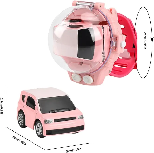 FAMNEST_JOYBOX_Mini_Remote_Control_Car_Watch_Toys,_2.4GHz_RC_Wrist_Racing_SUV_Pink_Car_with_Dustproof_Cover,_USB_Charging_Interactive_Gift_for_Boys_Girls_Kids