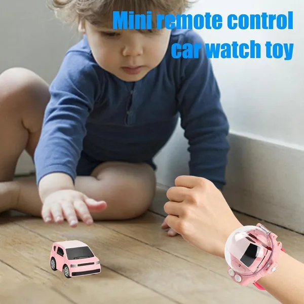 FAMNEST_JOYBOX_Mini_Remote_Control_Car_Watch_Toys,_2.4GHz_RC_Wrist_Racing_SUV_Pink_Car_with_Dustproof_Cover,_USB_Charging_Interactive_Gift_for_Boys_Girls_Kids