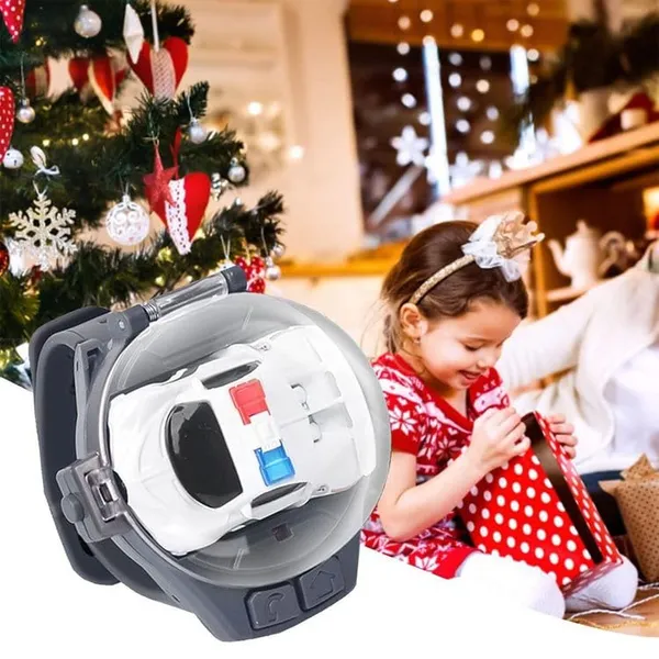 FAMNEST_JOYBOX_Mini_Remote_Control_Car_Watch_Toys_2.4GHz_RC_Wrist_Racing_Car_Toy_with_Dustproof_Cover_USB_Charging_Interactive_Gift_for_Boys_Girls_White