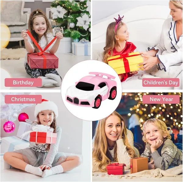 FAMNEST_JOYBOX_Mini_Remote_Control_Car_Watch_Toy_2.4GHz_RC_Wrist_Racing_Car_(Pink)_with_Dustproof_Cover_USB_Charging_Interactive_Gift_for_Boys_Girls_Kids