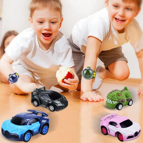 FAMNEST_JOYBOX_Mini_Remote_Control_Car_Watch_Toy_2.4GHz_RC_Wrist_Racing_Car_(Pink)_with_Dustproof_Cover_USB_Charging_Interactive_Gift_for_Boys_Girls_Kids