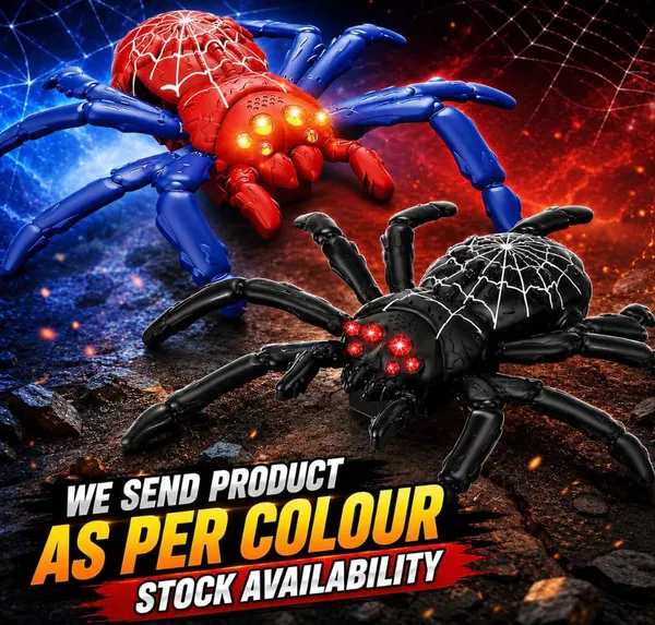 FAMNEST_JOYBOX_Wall_Climbing_Spider_Toy_with_Remote_Control_|_Rechargeable_RC_Creepy_Crawler_with_Glowing_LED_Eyes_|_Multicolor_Prank_Toy_for_Kids,_Boys_&_Girls_Ages_3+
