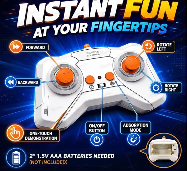 FAMNEST_JOYBOX_Wall_Climbing_Spider_Toy_with_Remote_Control_|_Rechargeable_RC_Creepy_Crawler_with_Glowing_LED_Eyes_|_Multicolor_Prank_Toy_for_Kids,_Boys_&_Girls_Ages_3+