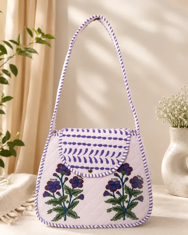 White_Quilted_Cotton_Purple_Floral_Embroidered_Sling_Bag_For_Women
