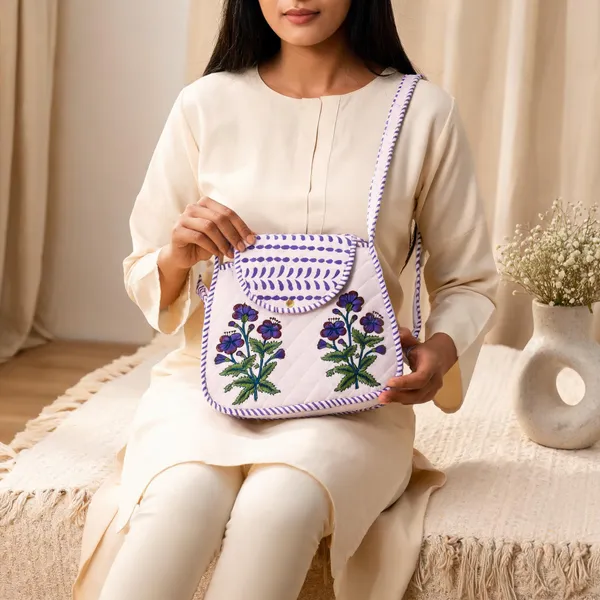 White_Quilted_Cotton_Purple_Floral_Embroidered_Sling_Bag_For_Women
