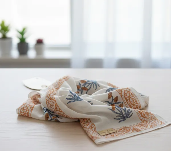 White_Cotton_Botanical_Floral_Print_Scarf_For_Women
