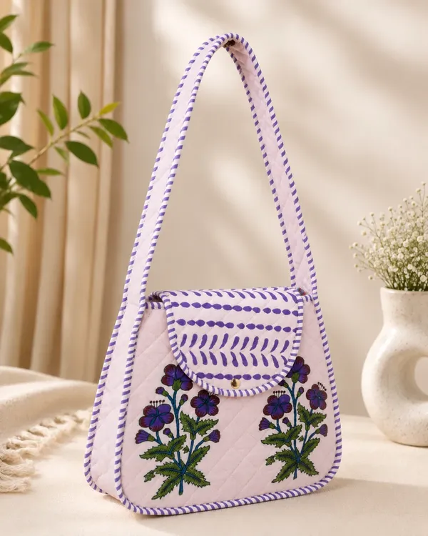 White_Quilted_Cotton_Purple_Floral_Embroidered_Sling_Bag_For_Women