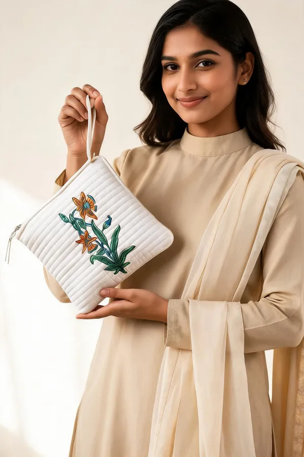Ivory_Quilted_Cotton_Floral_Embroidered_Cosmetic_Pouch_For_Women