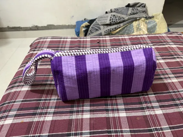 Purple_Quilted_Cotton_Striped_Cosmetic_Pouch_For_Women