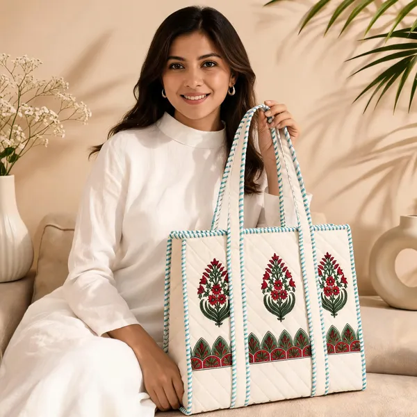 Cream_Quilted_Cotton_Floral_Embroidered_Tote_Bag_For_Women