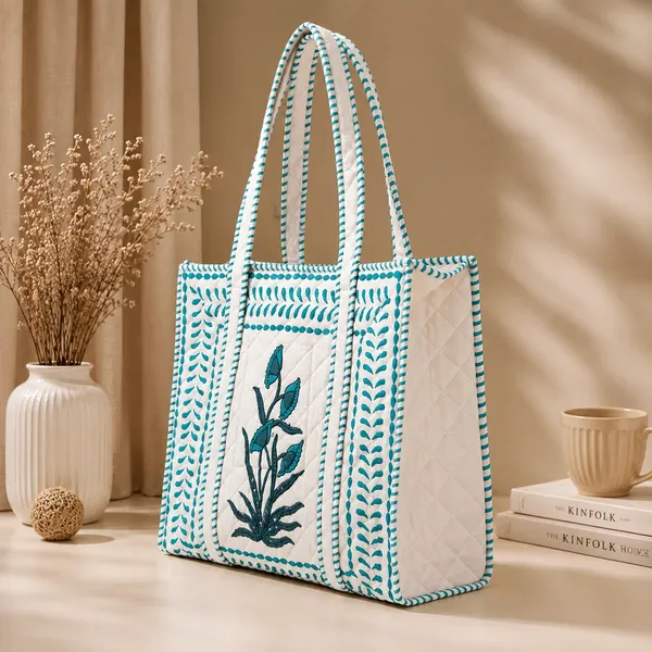 White_Quilted_Cotton_Embroidered_Tote_Bag_For_Women