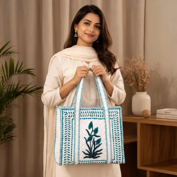 White_Quilted_Cotton_Embroidered_Tote_Bag_For_Women