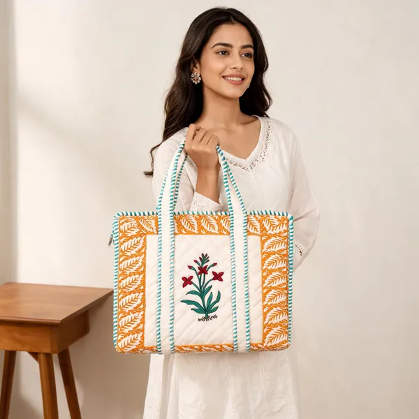 White_Quilted_Cotton_Embroidered_Floral_Tote_Bag_For_Women