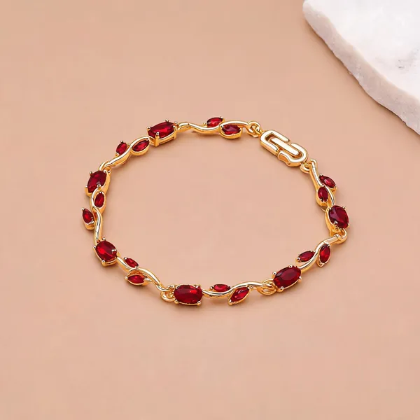 Red_Color_Tulip_Bracelet_Crafted_With_Attractive_Designer_Style_For_Festive_And_Casual_Wear_-_Red