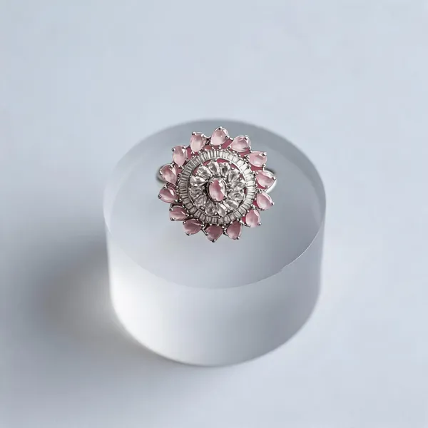 Charming_Pink_Color_American_Diamond_Ring_Featuring_Delicate_Detailing_For_Elegant_Ethnic_Fashion_-_Pink