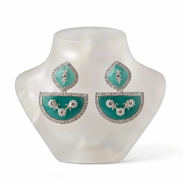 Mint_Green_Color_Kundan_Earrings_With_Elegant_Designer_Fashion_Jewelry_Appeal_-_Mint_Green