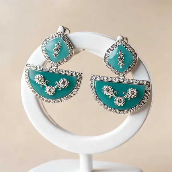Mint_Green_Color_Kundan_Earrings_With_Elegant_Designer_Fashion_Jewelry_Appeal_-_Mint_Green