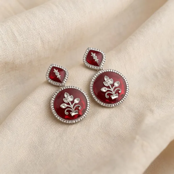 Maroon_Color_Kundan_Earrings_Featuring_Chic_Everyday_Fashion_Jewelry_Style_-_Maroon