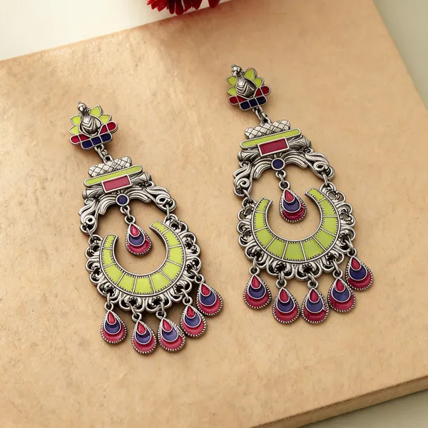 Pista_Green_Color_Meena_Work_Oxidised_Earrings_Stylish_Ethnic_Jewelry_-_Pista_Green