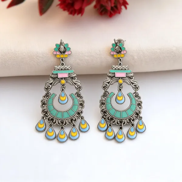 Rama_Green_Color_Meena_Work_Oxidised_Earrings_Traditional_Festive_Jewelry_-_Rama_Green