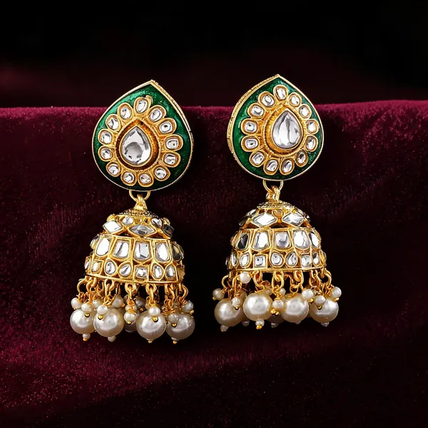Beautiful_White_Color_Meena_Work_Kundan_Earrings_Crafted_With_Handmade_Traditional_Jewelry_Finish_-_White