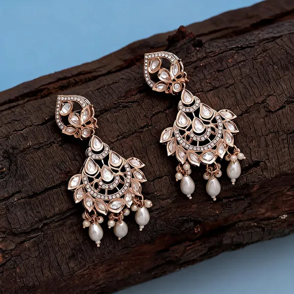 White_Color_Polki_Kundan_Earrings_With_Elegant_Traditional_Bridal_Jewelry_Design_-_White