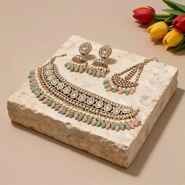 Exclusive_Pink_Pista_Green_Color_Kundan_Necklace_Set_With_Stunning_Bridal_Jewellery_-_Pink_&_Pista_Green