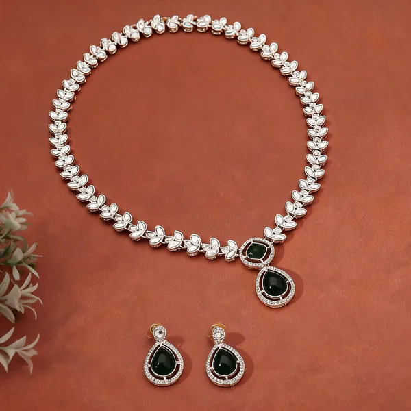 Beautiful_Green_Color_Kundan_Necklace_Set_With_Matching_Earrings_For_Brides_And_Bridesmaids_-_Green
