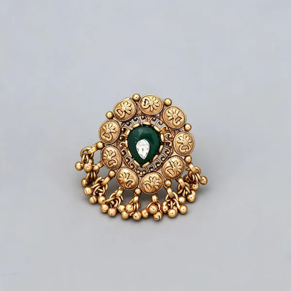 Green_Color_Matte_Gold_Rings_Classic_Traditional_Jewelry_Design_-_Green