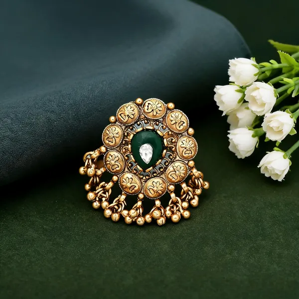 Green_Color_Matte_Gold_Rings_Classic_Traditional_Jewelry_Design_-_Green