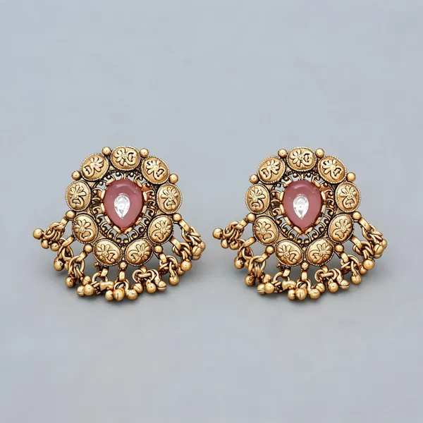 Pink_Color_Matte_Gold_Rings_Elegant_Minimal_Traditional_Daily_Wear_Jewelry_-_Pink